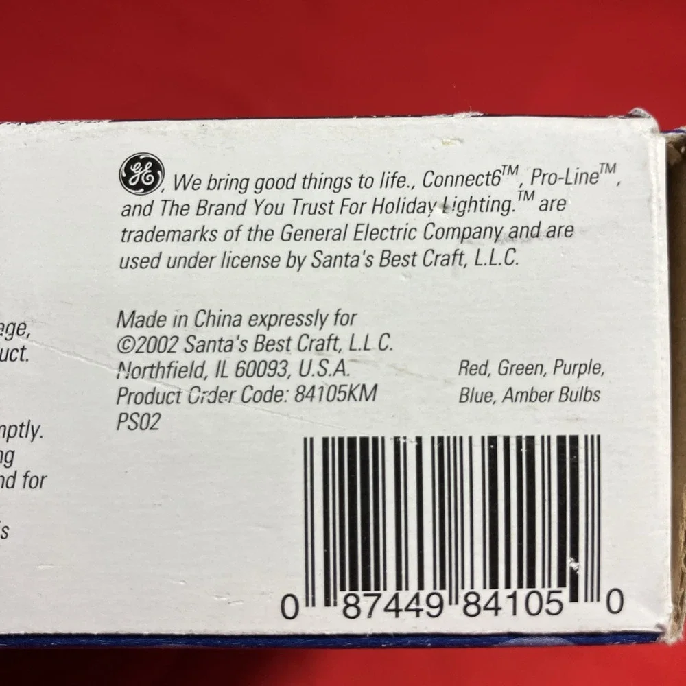 1 Box 2002 GE Pro-Line 100 Outdoor Commercial Grade Connect 6 Multi Color Lights